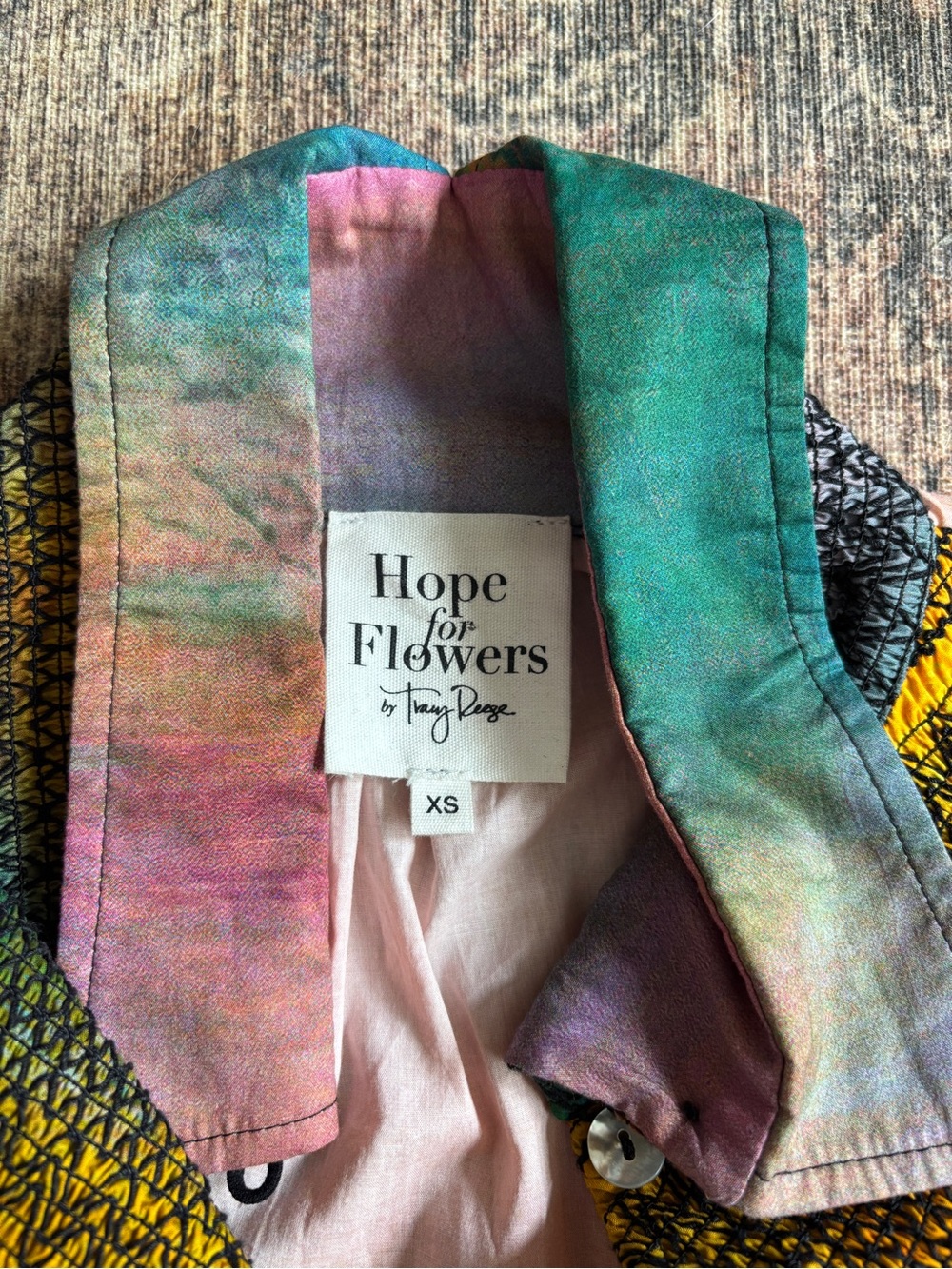Hope for Flowers by Tracy Reese Pink Multi-Color Flutter Sleeve Cotton Top - Picture 3 of 7